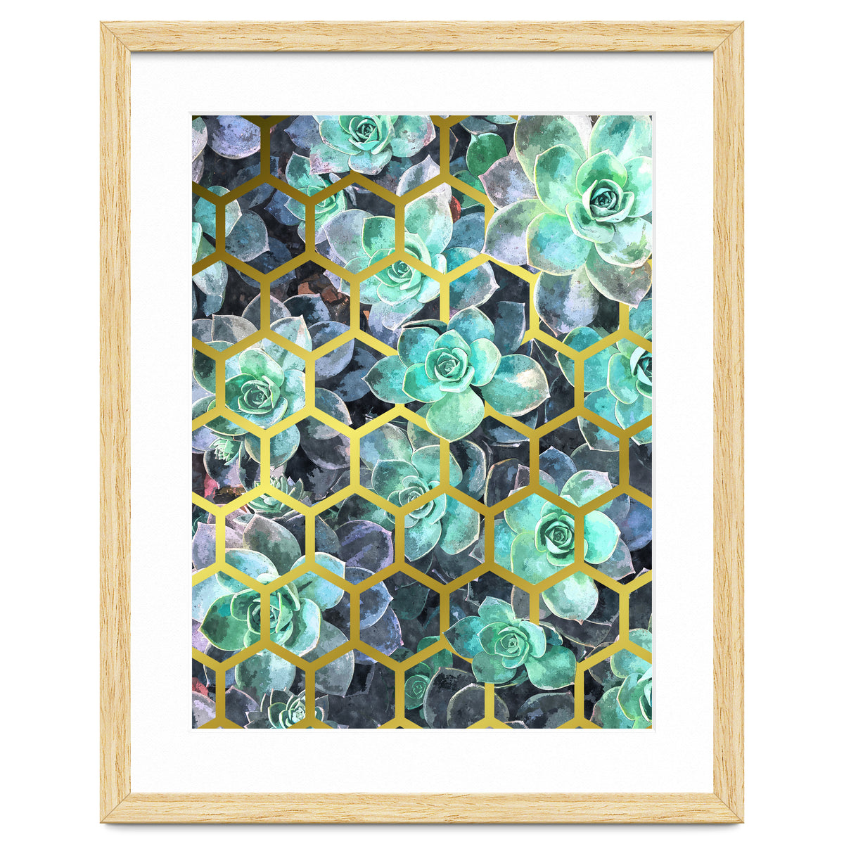 Succulents and Gold Geometric