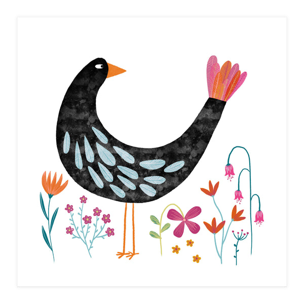 Bird with a Fancy Tail (Print Only)