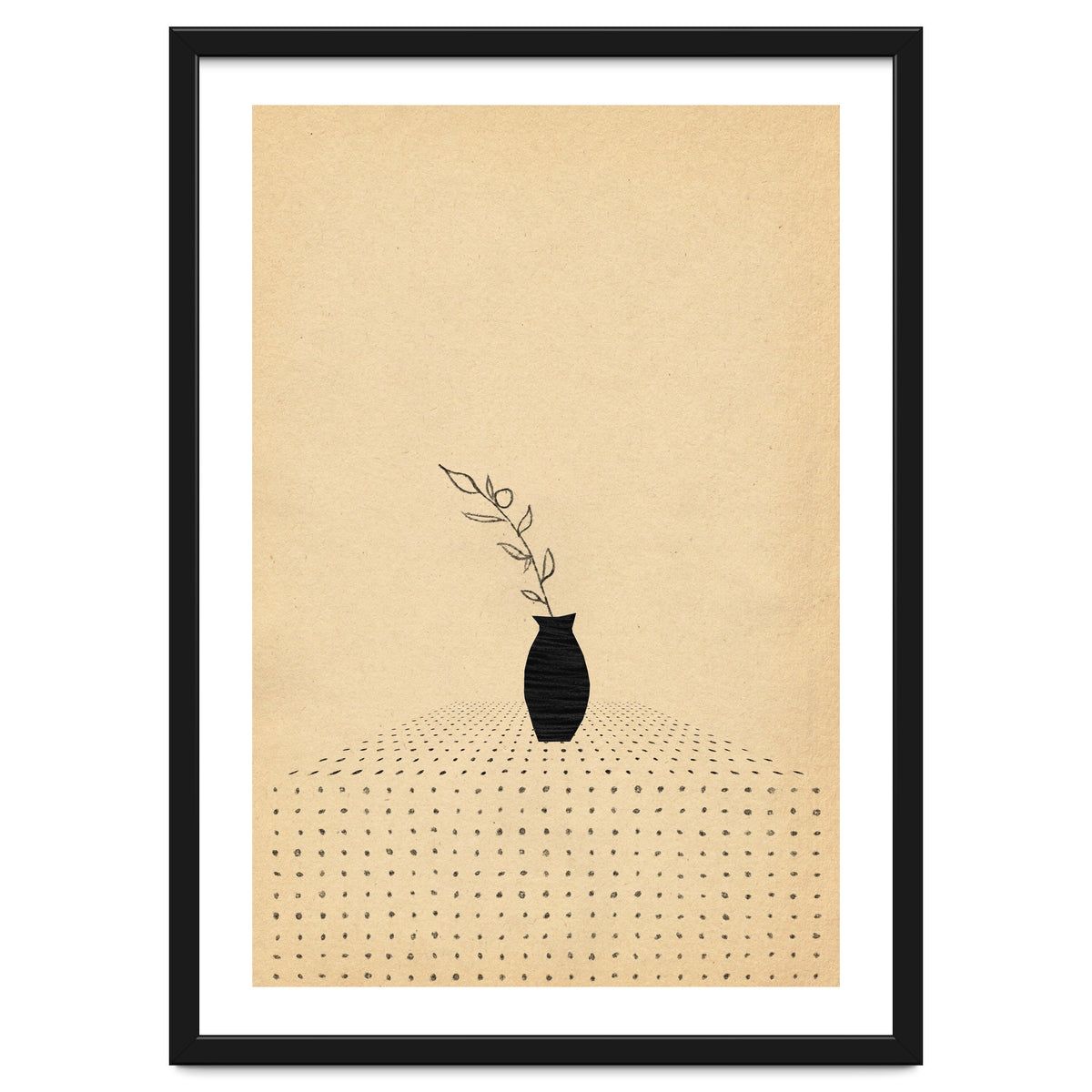 Abstract still life, vase and plant