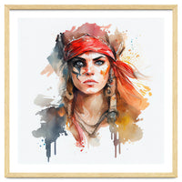Watercolor Pirate Woman #3