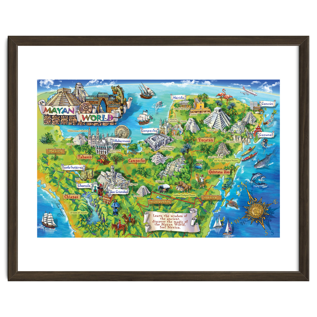 Yucatan Map Illustration