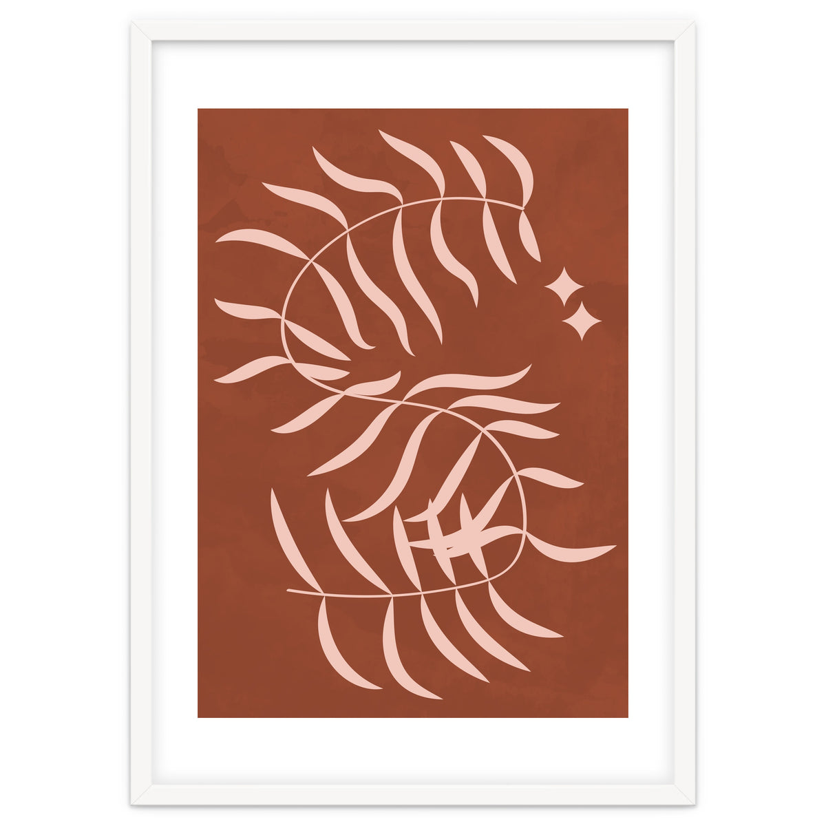 Botanical Palm Leaf Earthy Tones