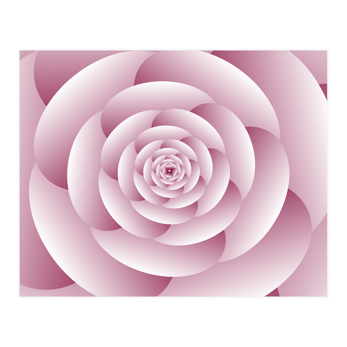 Abstract Rose Spiral 3D Art (Print Only)