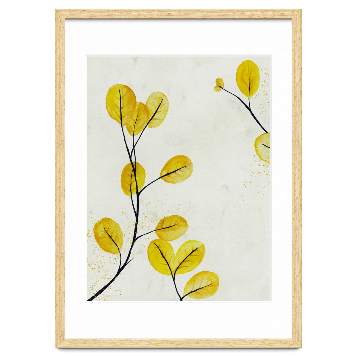 Golden birch leaves