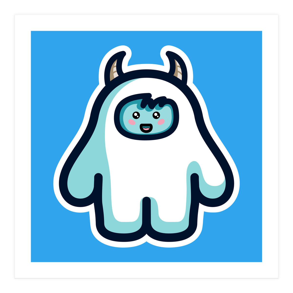 Kawaii Cute Abominable Snowman Yeti (Print Only)