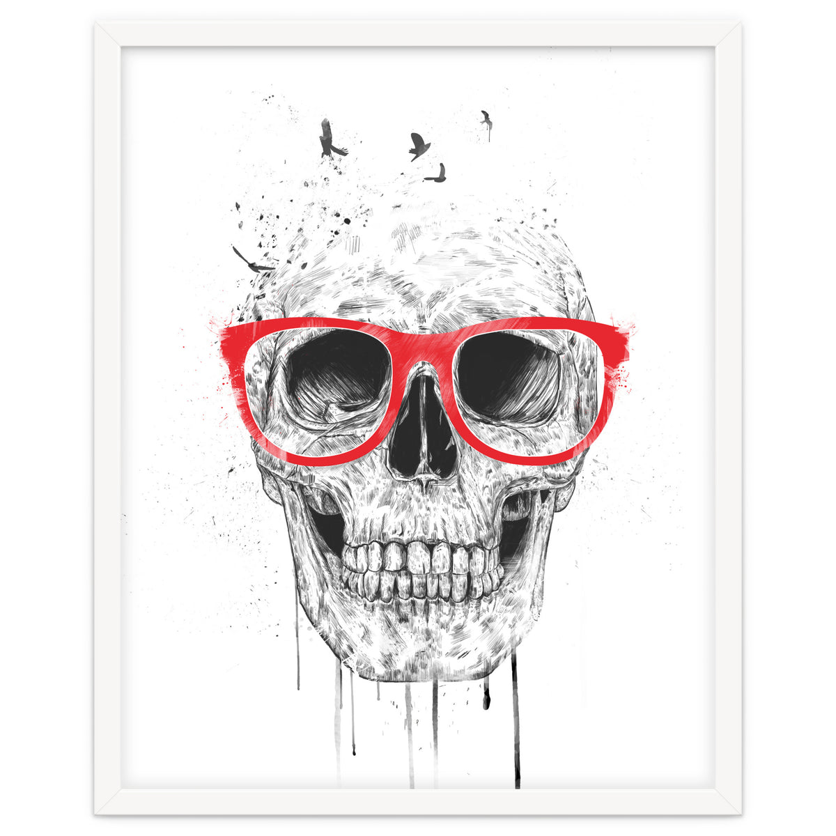 Skull With Red Glasses