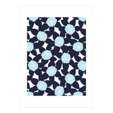 Pastel Blue Abstract Flower Pattern (Print Only) thumbnail
