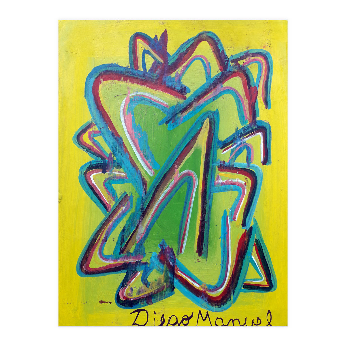 Forma Celeste Sobre Amarillo 2 (Print Only)