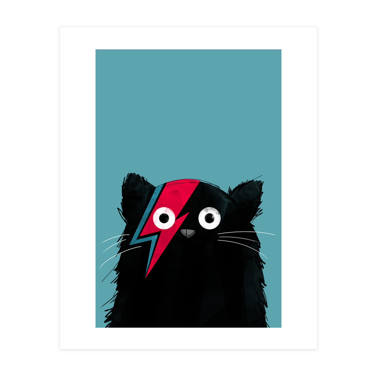 Doozal Cat Bowie Black (Print Only)
