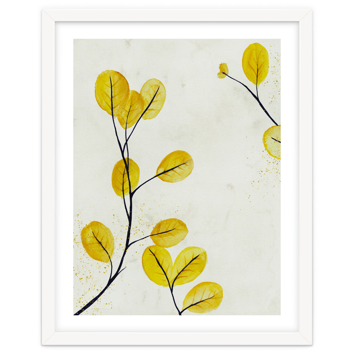 Golden birch leaves
