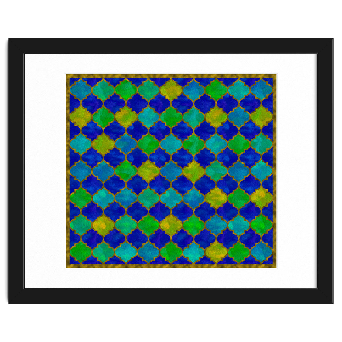 Ocean Breeze - Watercolor Moroccan Lattice