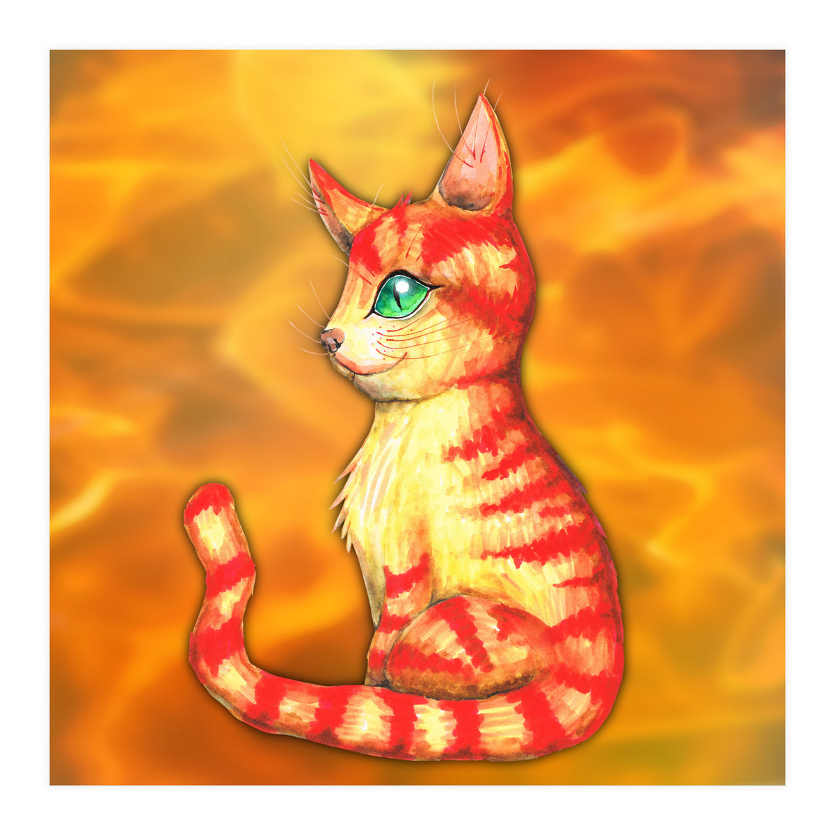 Fiery Cat (Print Only)