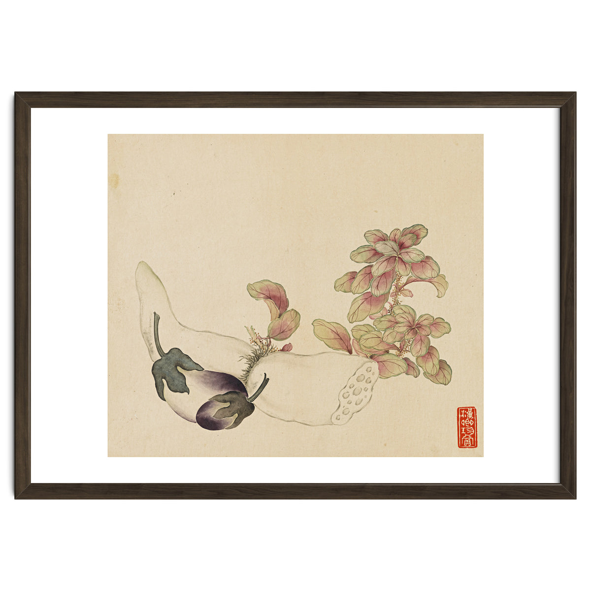 Wang Chengyu ~flowers, Vegetables, Fruits, Eggplant, Lotus Root