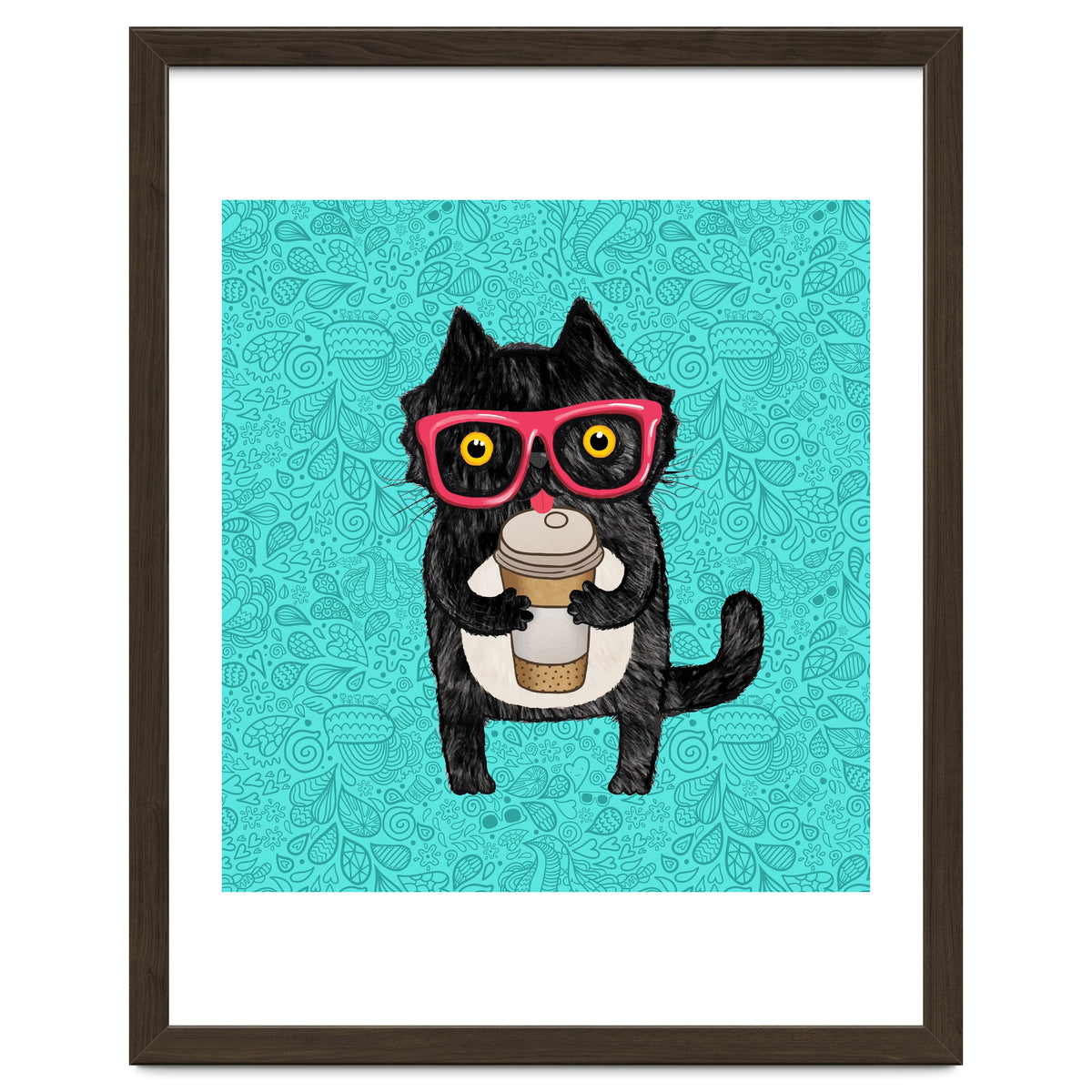 Cute Coffee cat and doodles