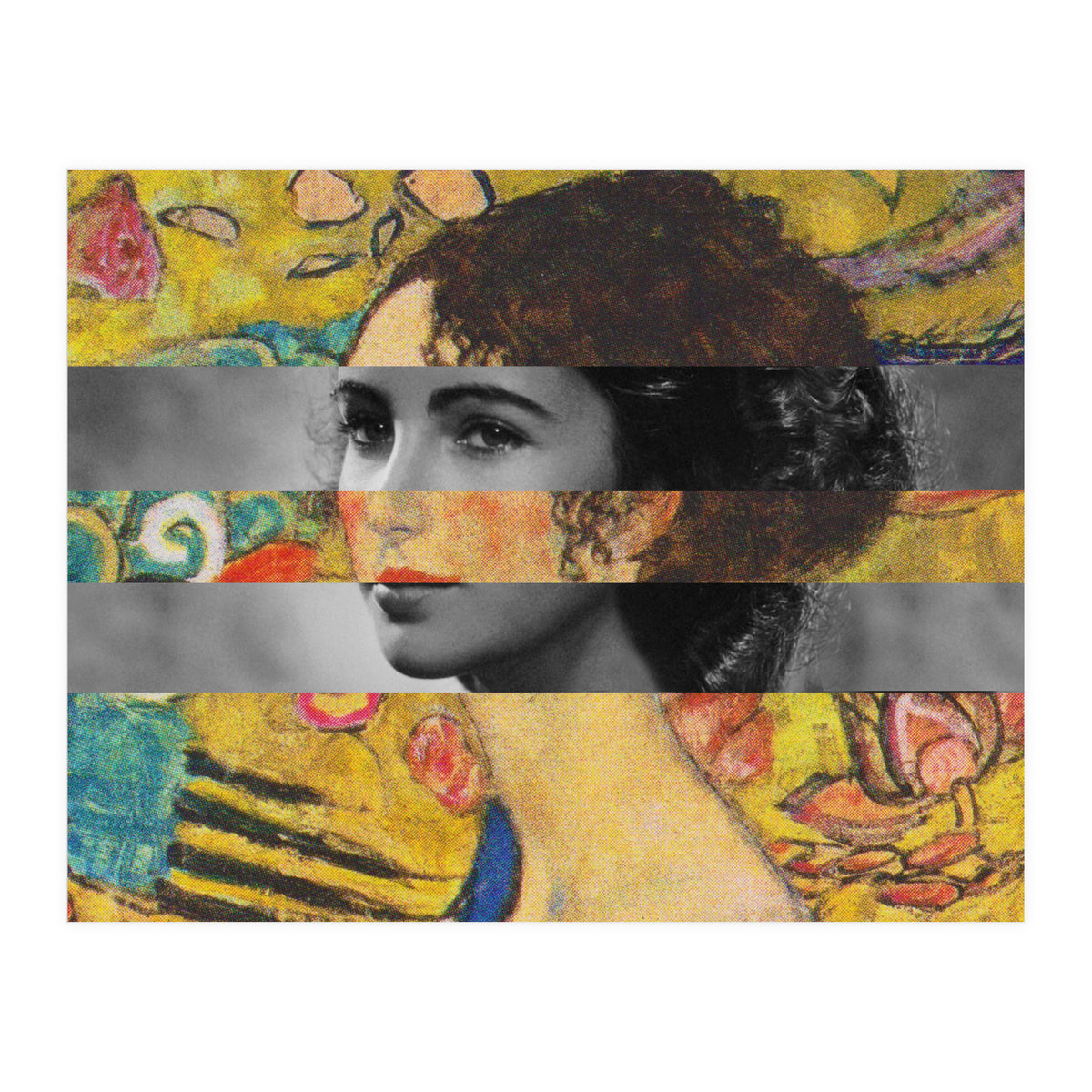 Klimt's Lady With A Fan & Elizabeth Taylor (Print Only)