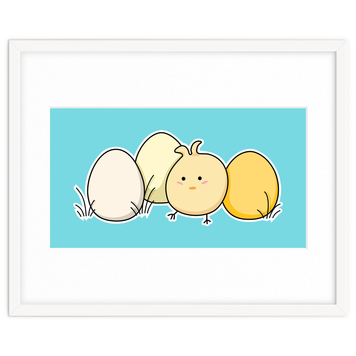 Kawaii Cute Chick And Eggs