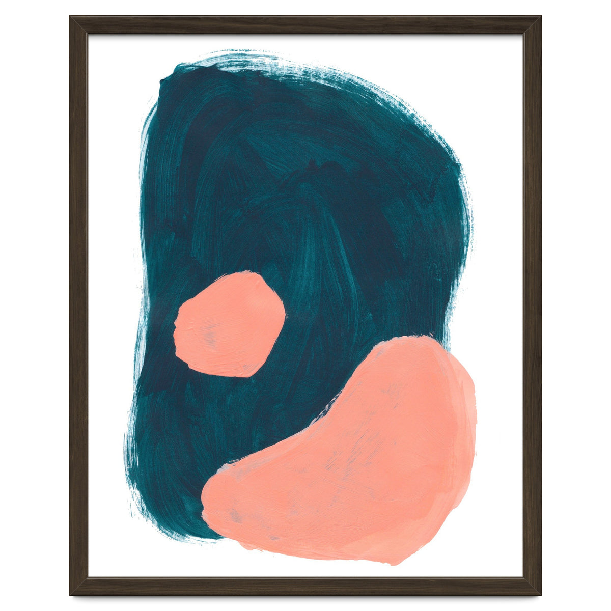 Teal Blob Salmon Bubbles