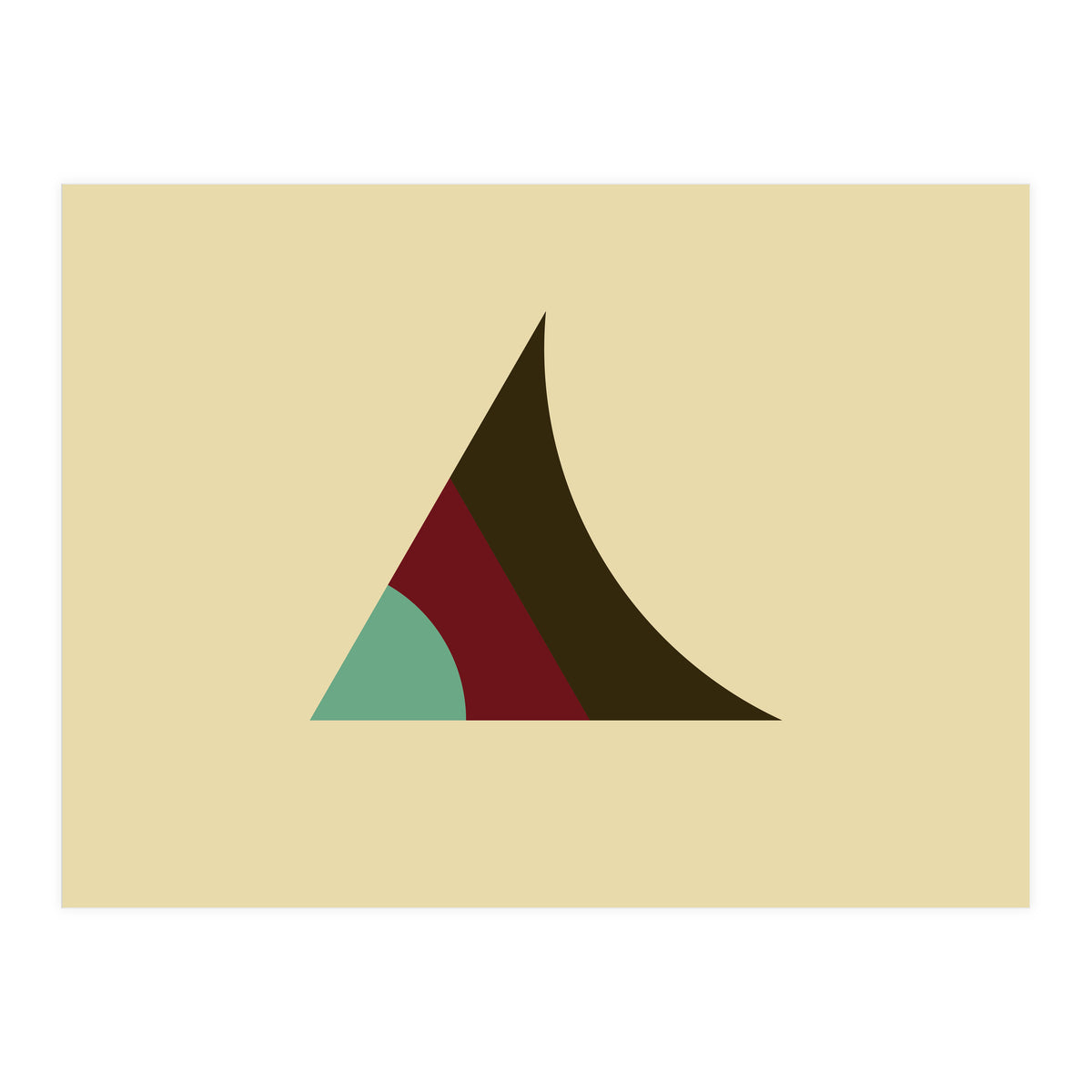 Geometric Shapes No. 5 - beige,  purple & turquoise (Print Only)