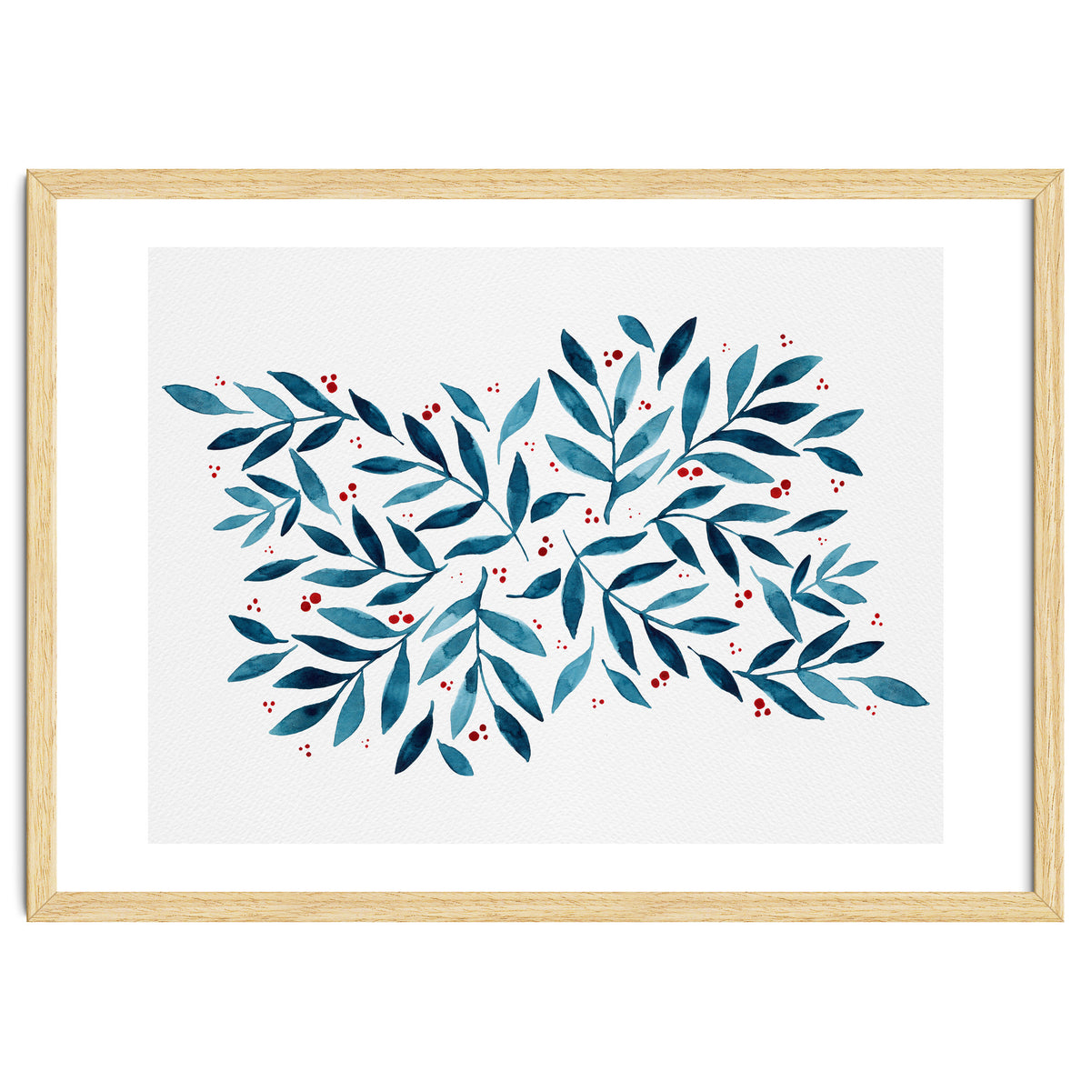 Teal Branches And Dots