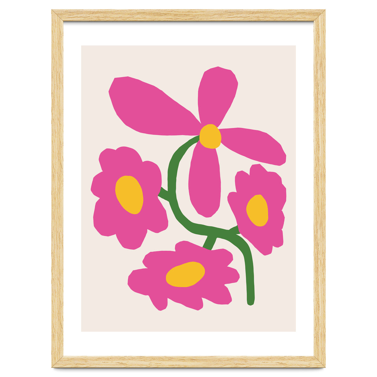 Pink Retro Cut Out Flower