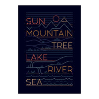 Sun, Mountain, Tree (Print Only)
