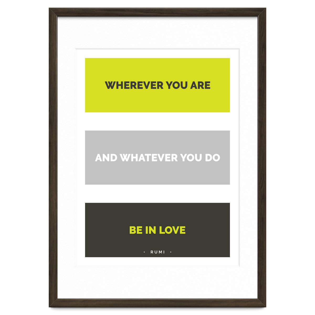 Be In Love - Rumi Quote Typography