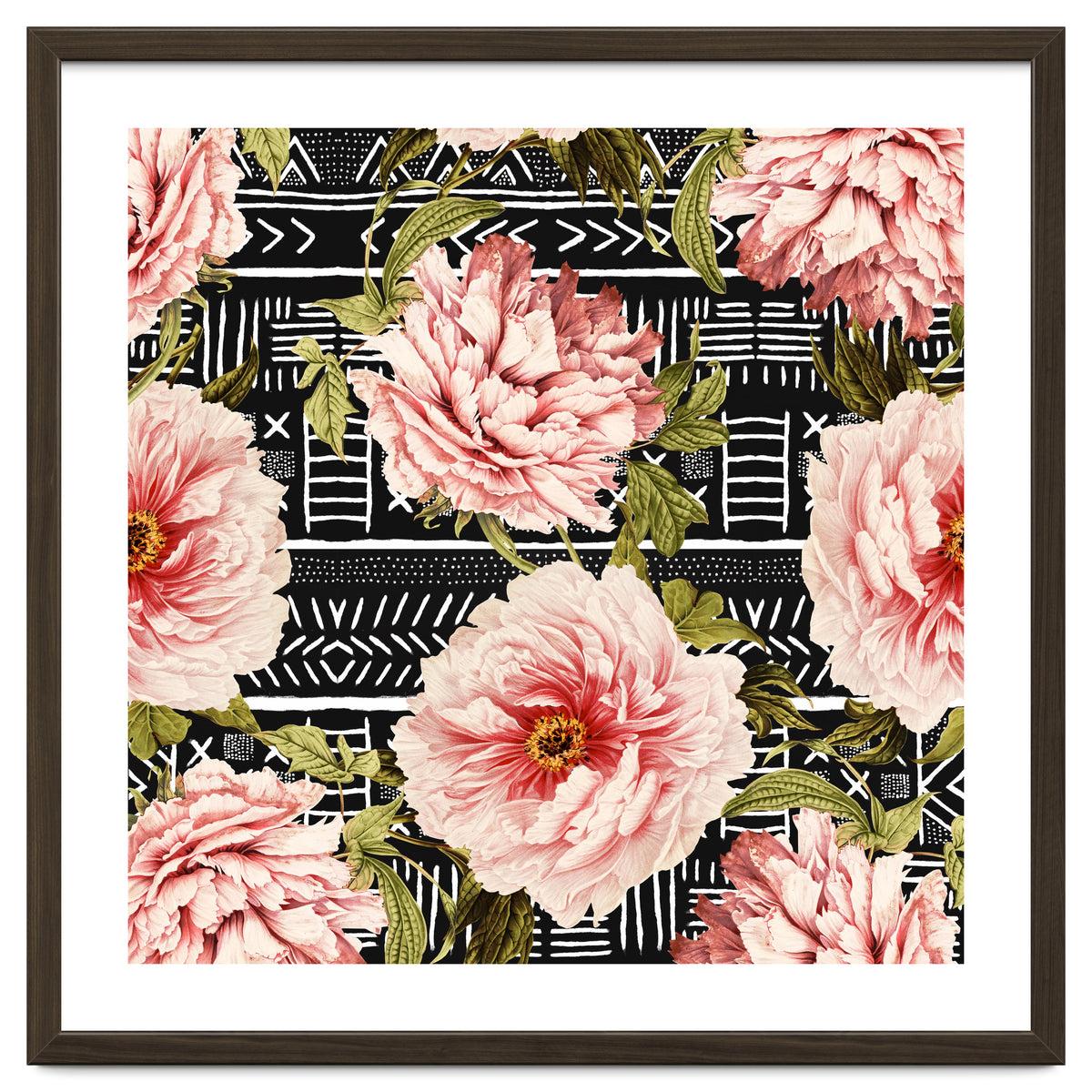 Flowering pink on drawn lines