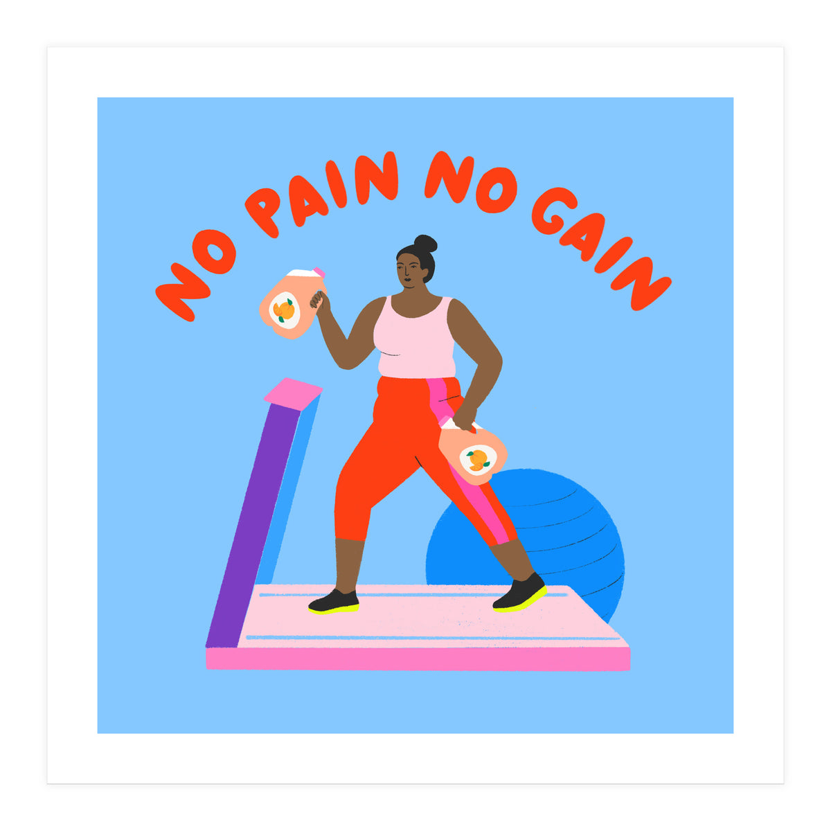 No Pain No Gain Square (Print Only)