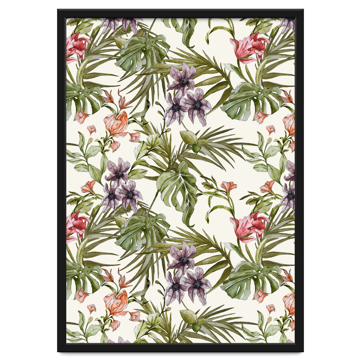 Watercolor tropical foliage