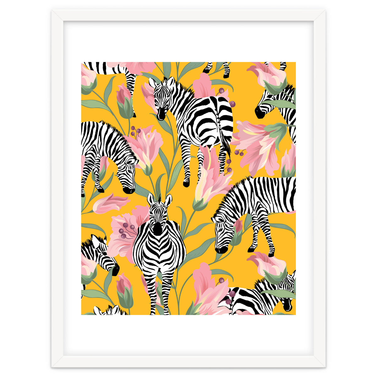 Striped For Life | Zebra Mango Forest | Modern Bohemian Wildlife Jungle | Botanical Nature
