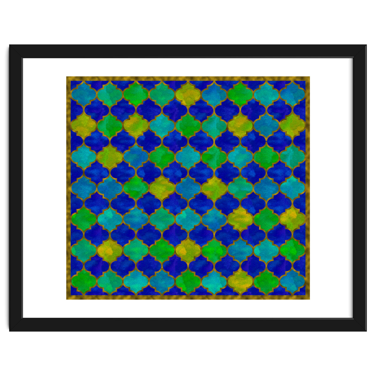 Ocean Breeze - Watercolor Moroccan Lattice
