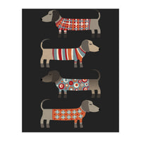 Sausage Dogs In Sweaters Dark (Print Only)