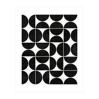Mid-Century Modern Pattern No.3 - Black and White Concrete (Print Only)