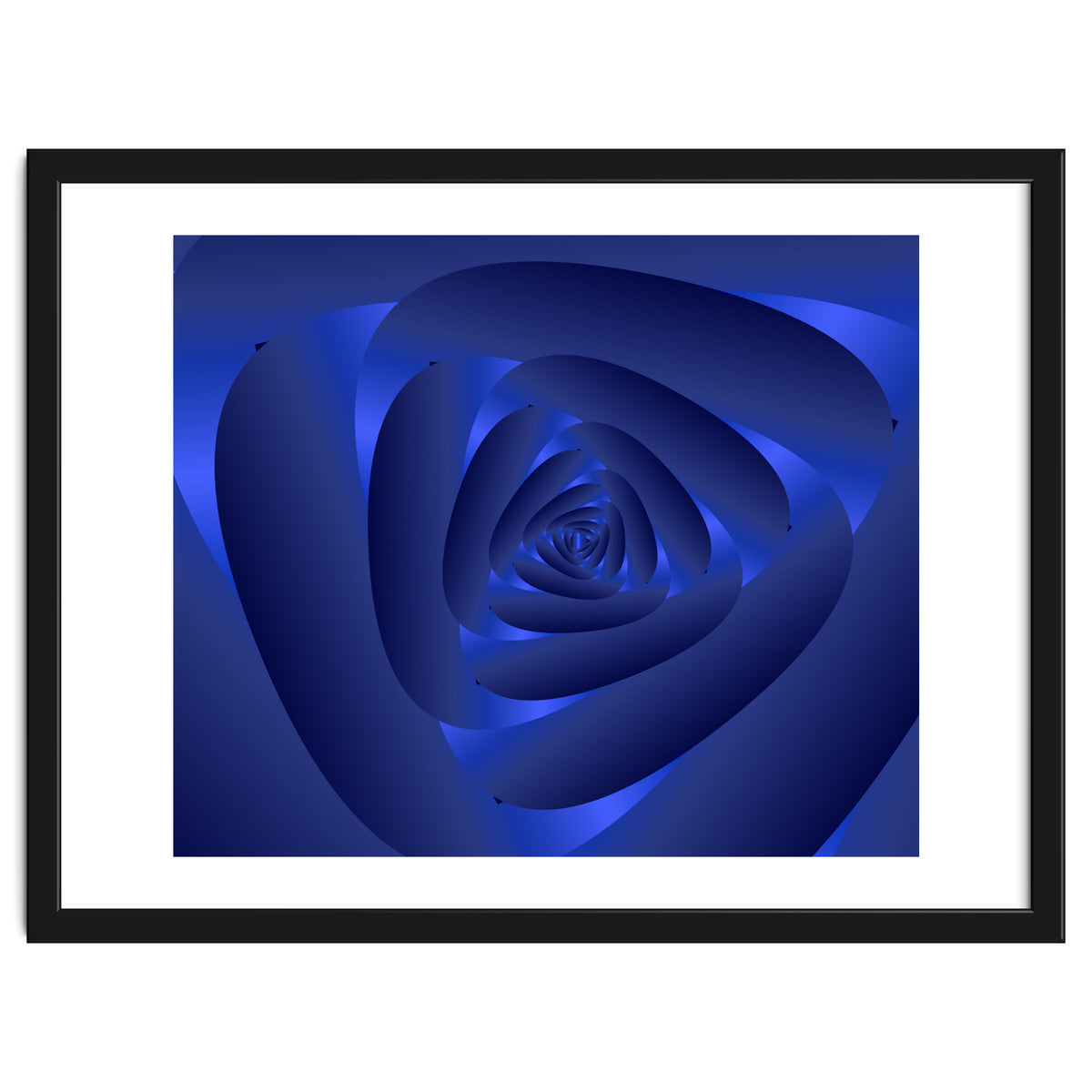 Blue Color Rose Spiral Pattern