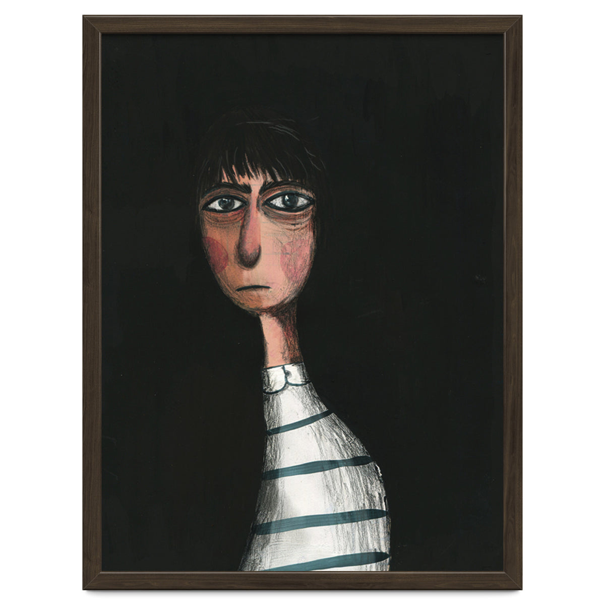 Seated Woman In Stripes