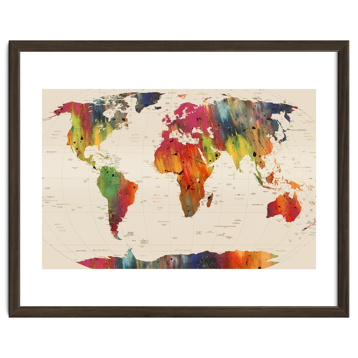 ALLOVER THE WORLD-Painted map