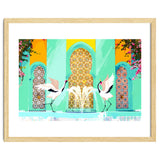 Moroccan Courtyard | Heron Animal Wildlife & Ethnic Vintage Architecture | Royal Fountain Palace thumbnail