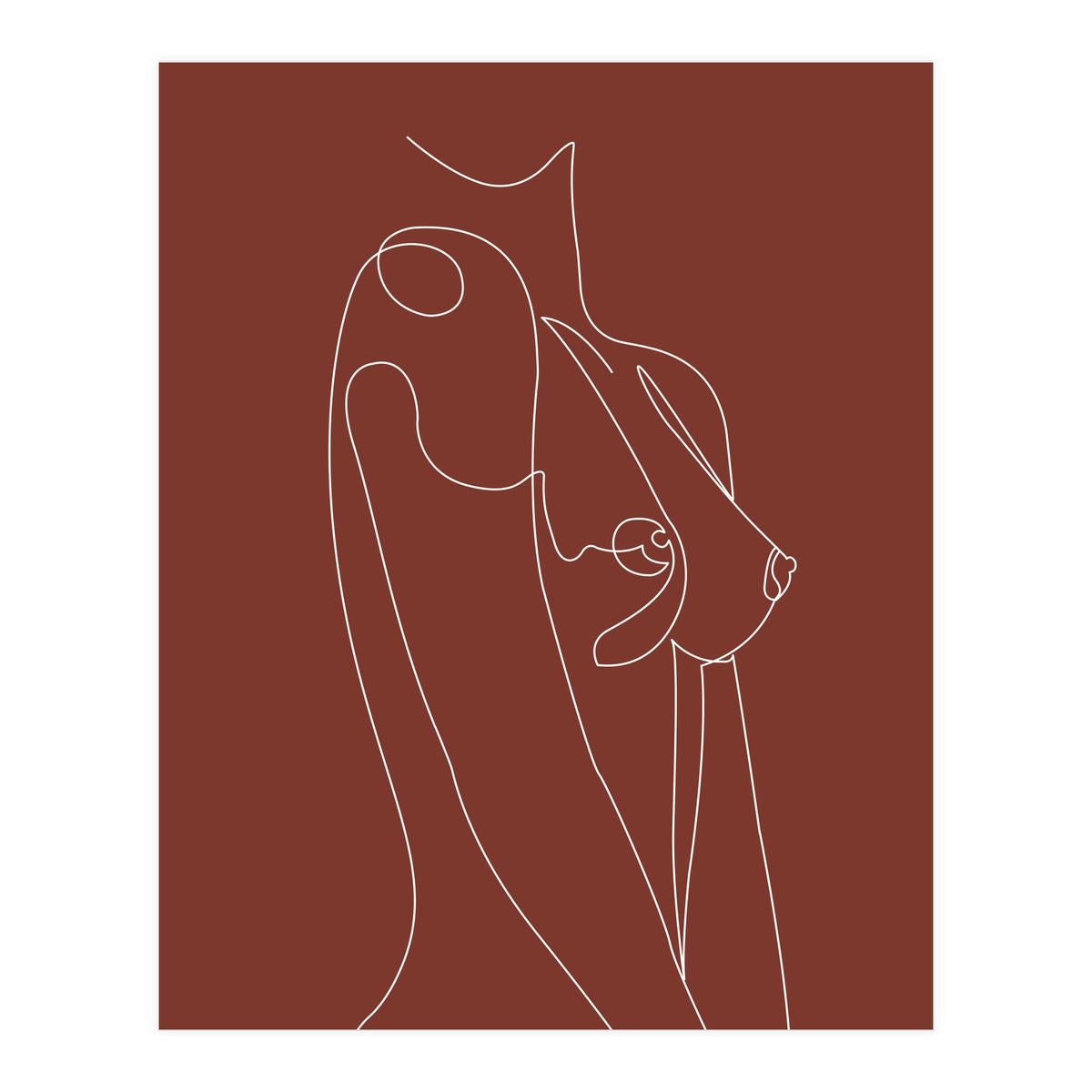 Female chest line-brown (Print Only)