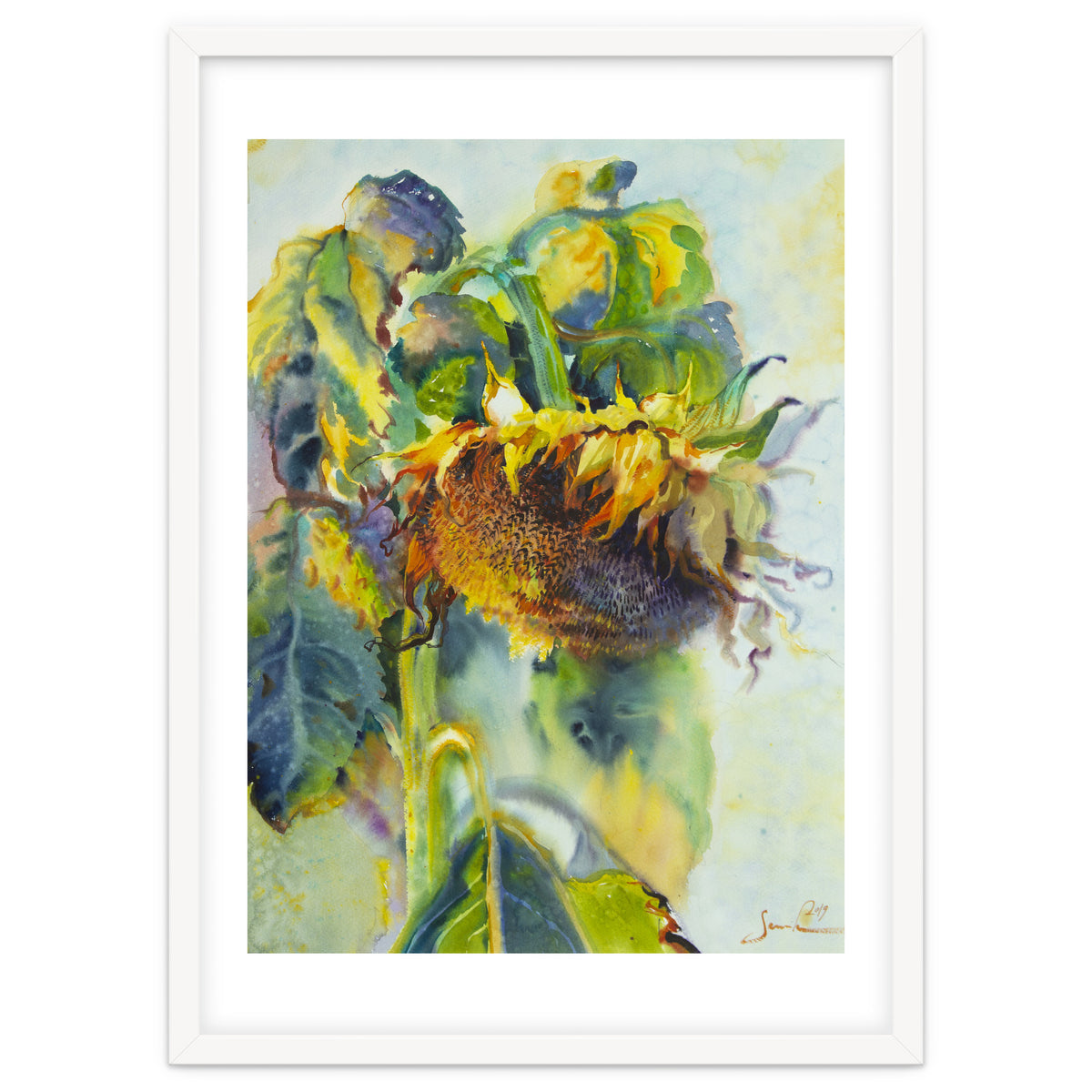 Sunflower Art. Sunny day sunflowers Art
