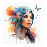 Watercolor Floral Arabian Woman #6 (Print Only) thumbnail