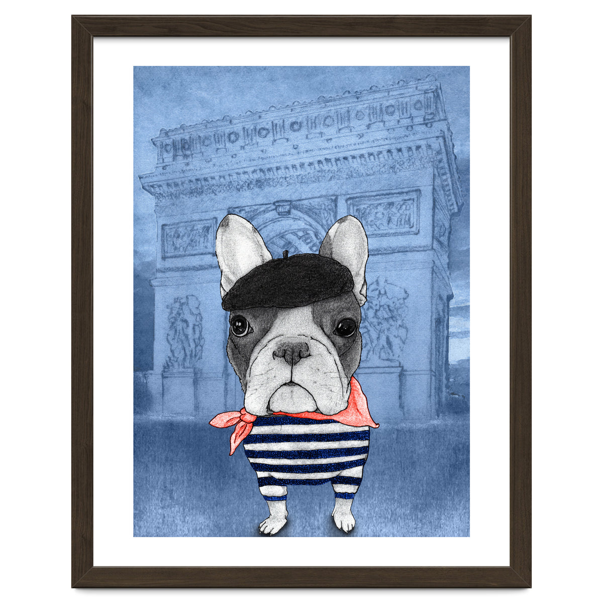 French Bulldog With Arc De Triomphe