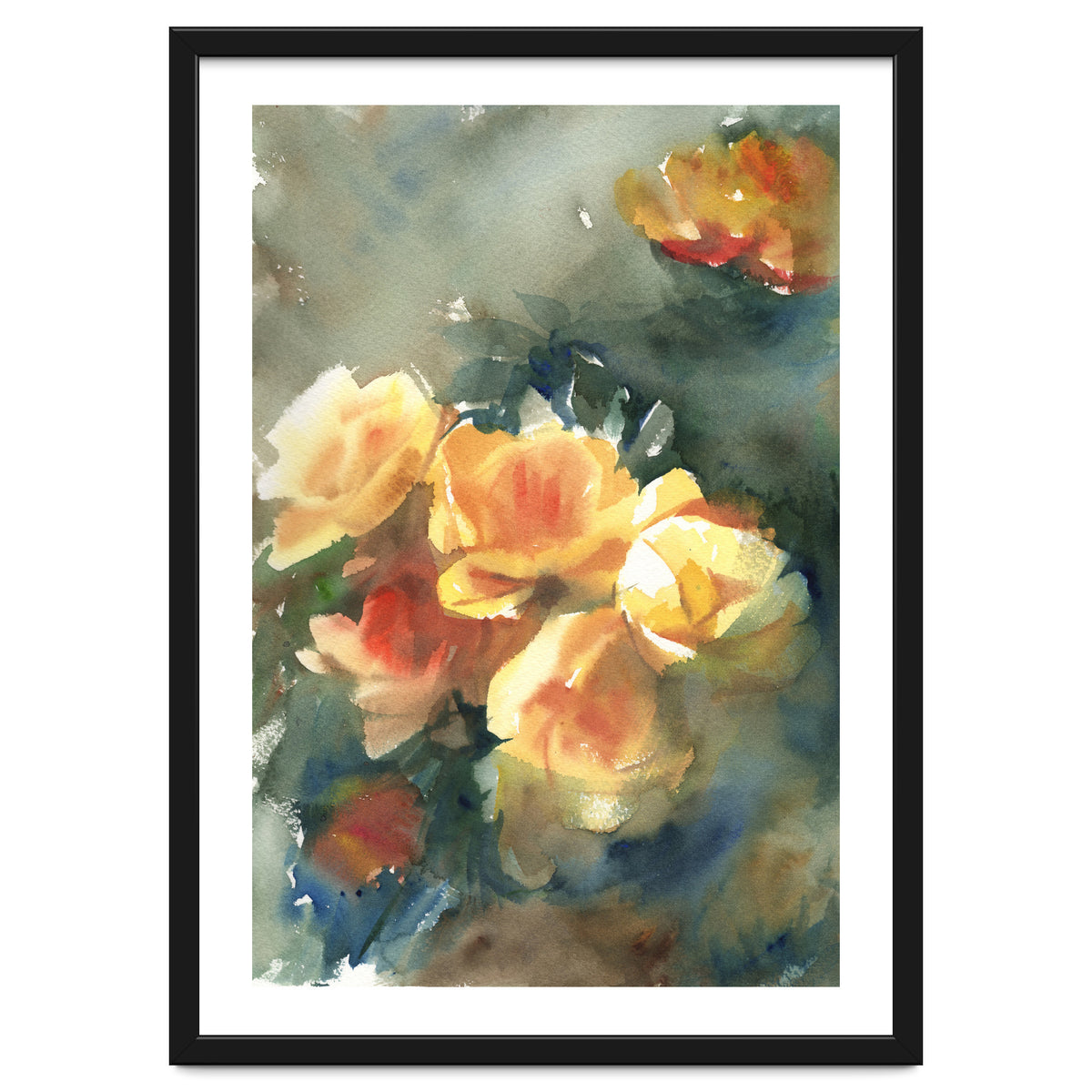 Abstract watercolor flowers