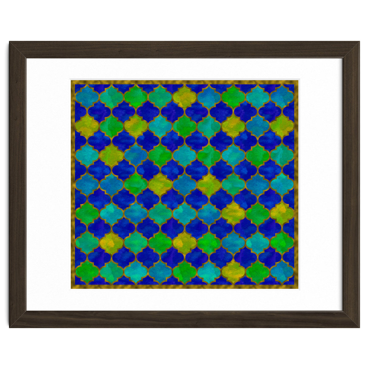 Ocean Breeze - Watercolor Moroccan Lattice