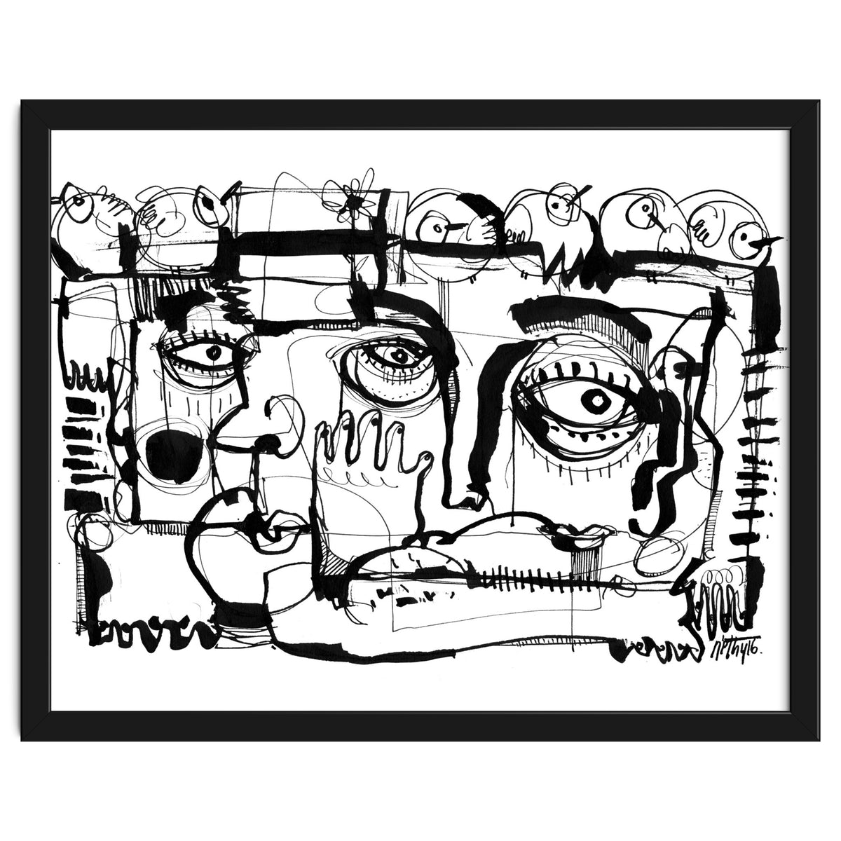 Birds on a Wire - b&w