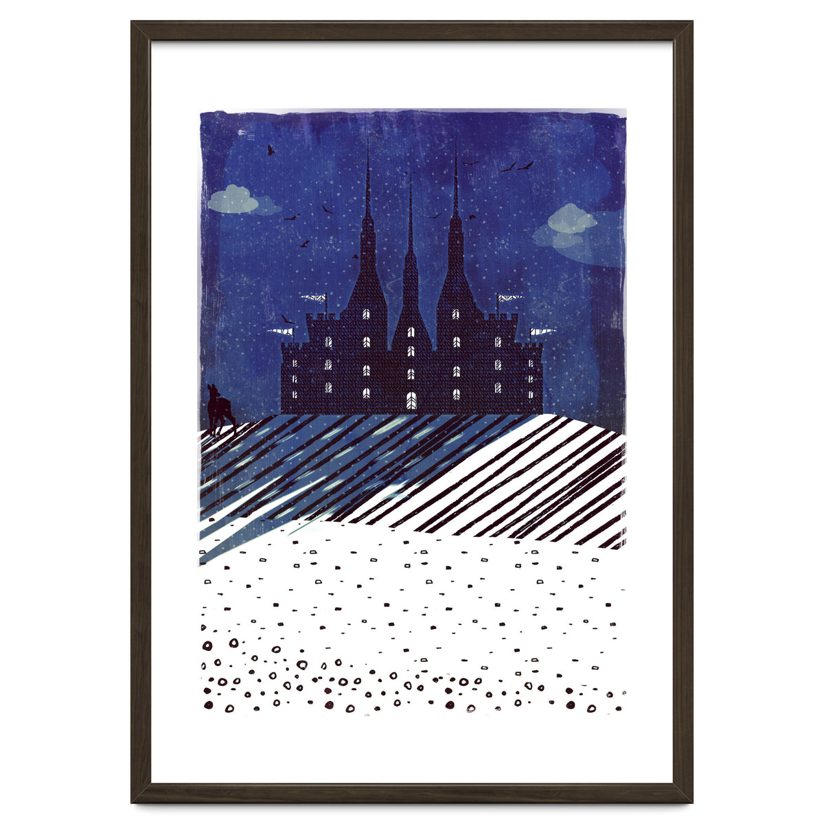 Castle on the hill at night