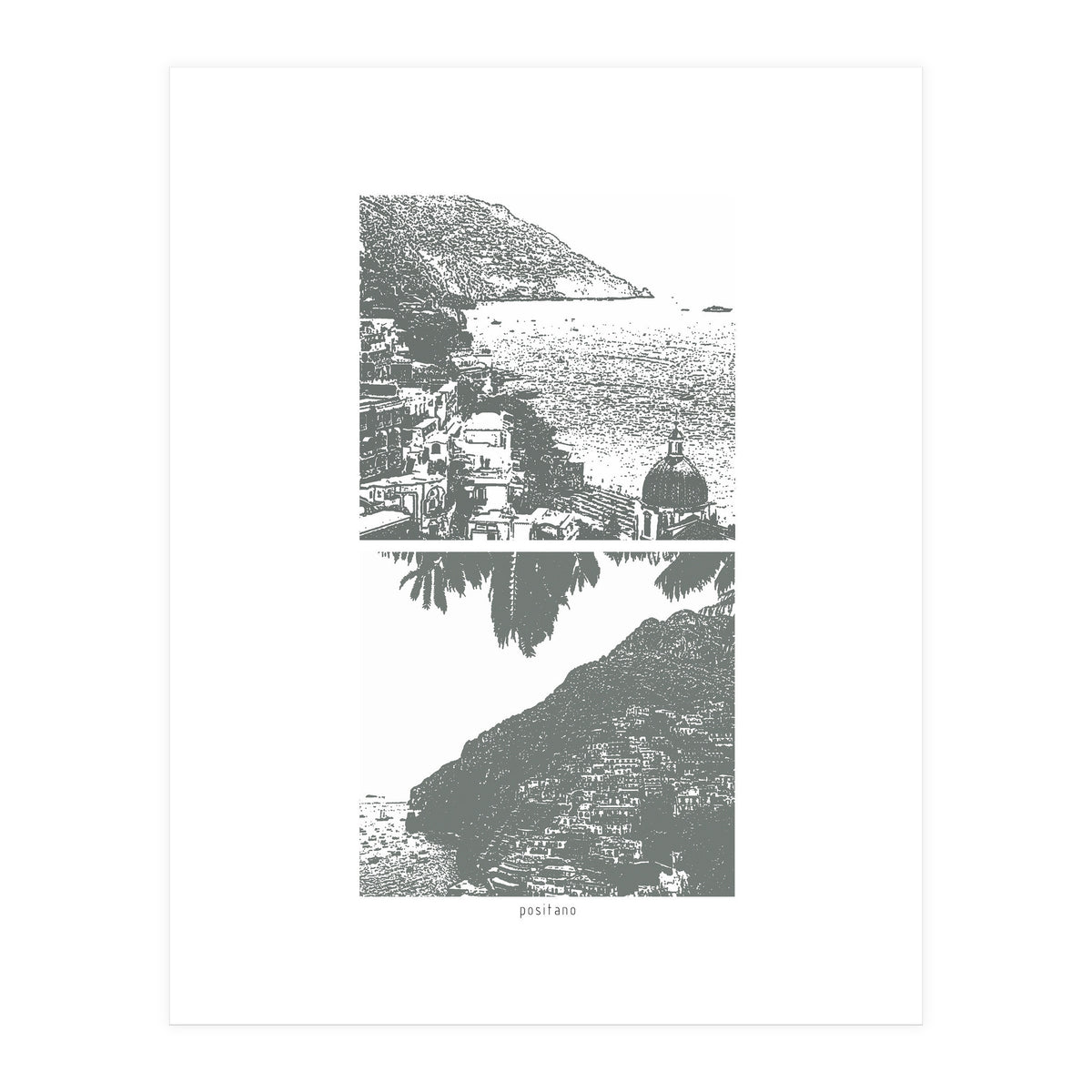 Printed Positano in Grey  (Print Only)