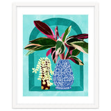 Moroccan Shelfie | Tropical Teal Plants Botanical | Exotic Modern Bohemian Eclectic Décor thumbnail