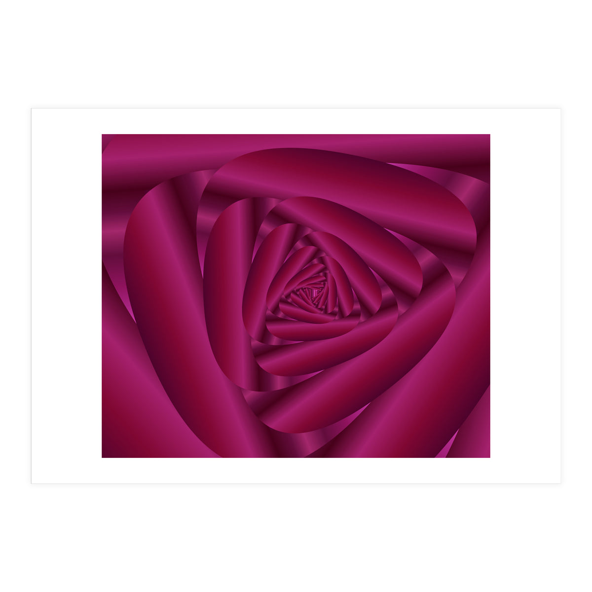 Pink Color Rose Swirl Art (Print Only)