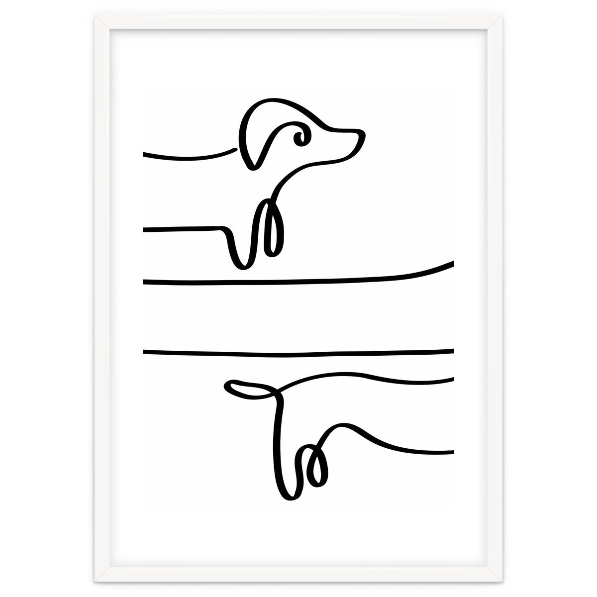 One Line Art Dachshund