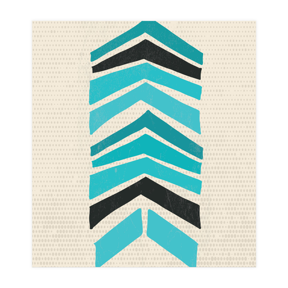 Retro Chevron Print Blue Variation (Print Only)